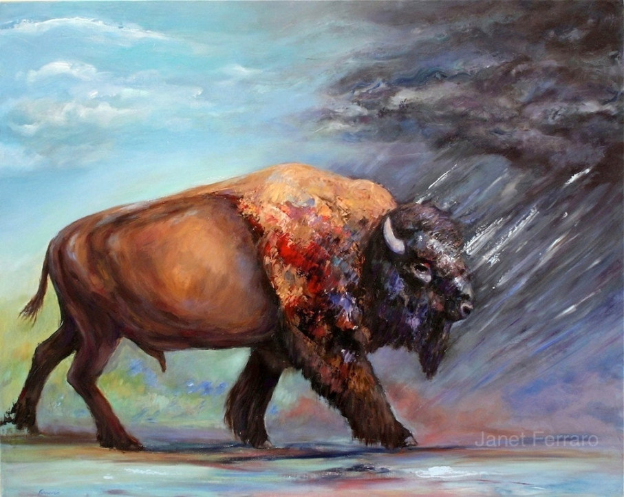 Buffalo Painting-buffalo Artwork 