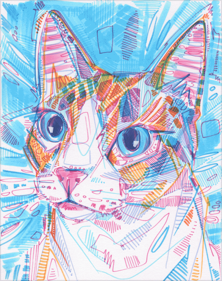 Cat Rolling His Eyes, Art GIF by Gwenn Seemel