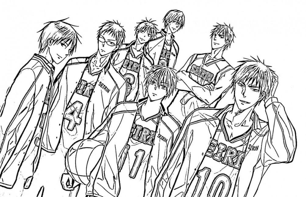 Characters from Kuroko No Basket coloring page - Download, Print