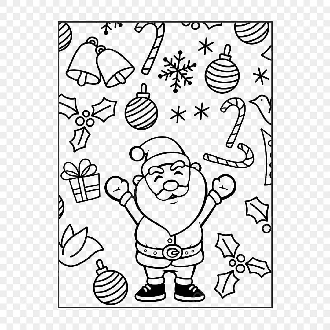 Christmas Coloring Page, Christmas Drawing, Ring Drawing, Color