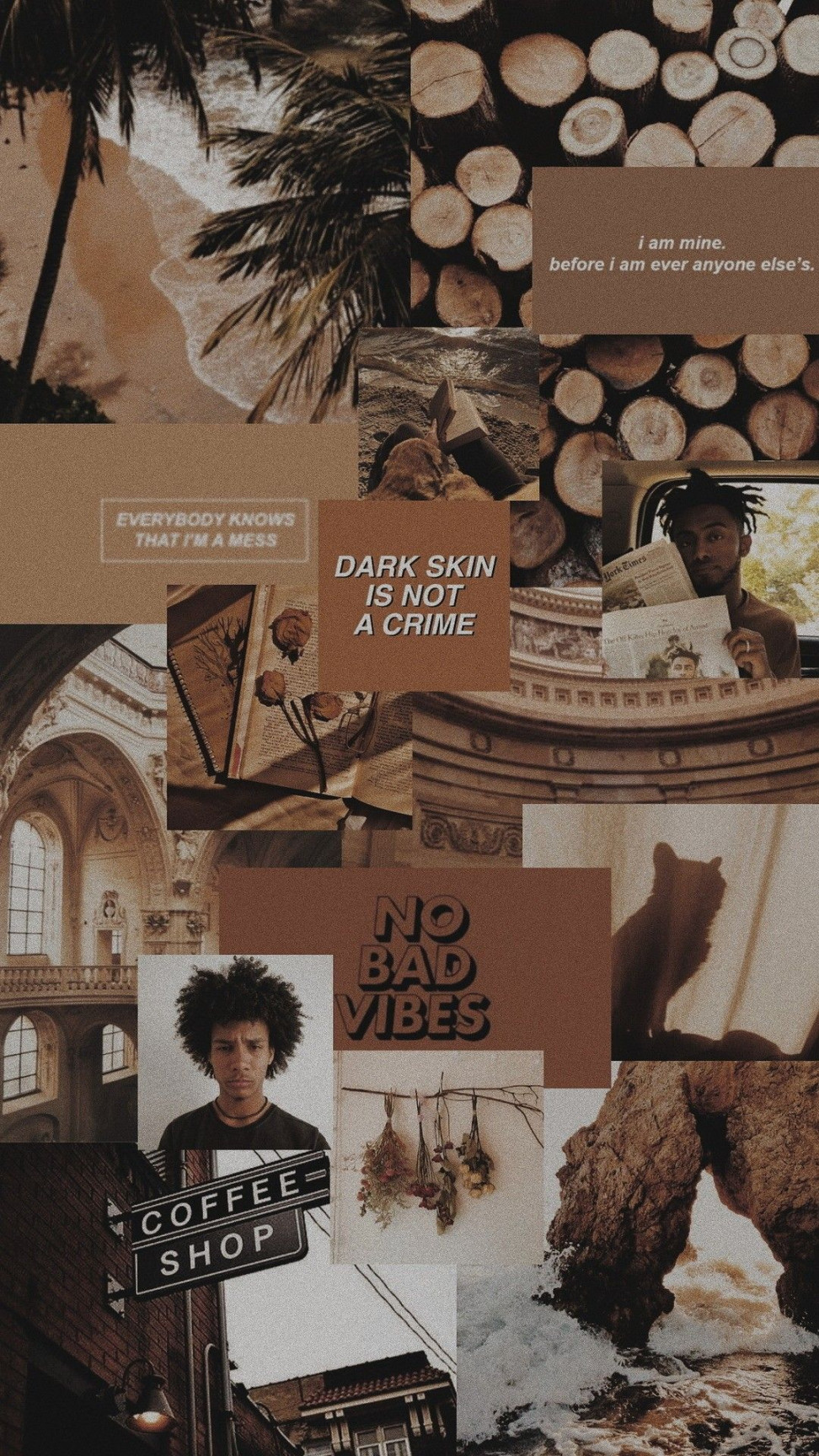 color brown aesthetic collage/lockscreen #marlonchagas  Aesthetic