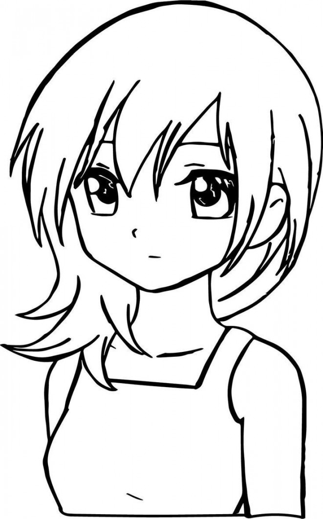 Coloring Book Page  Cute easy drawings, Anime girl drawings, Cute