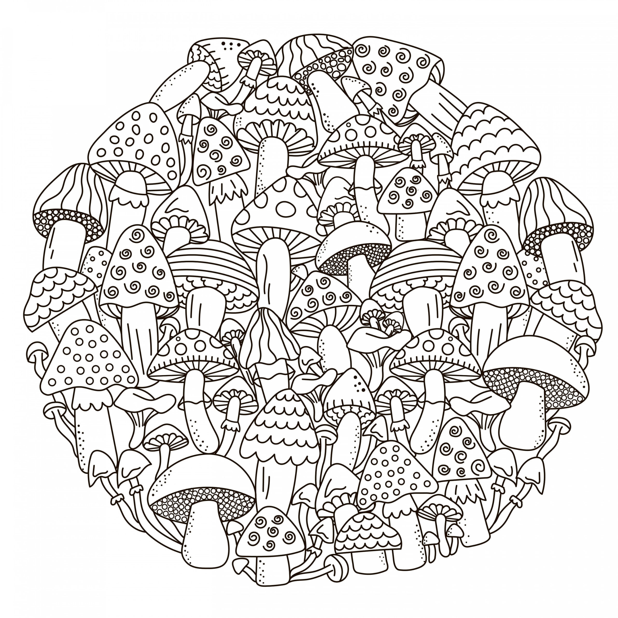 Coloring Pages Mushrooms Fairytale - Etsy