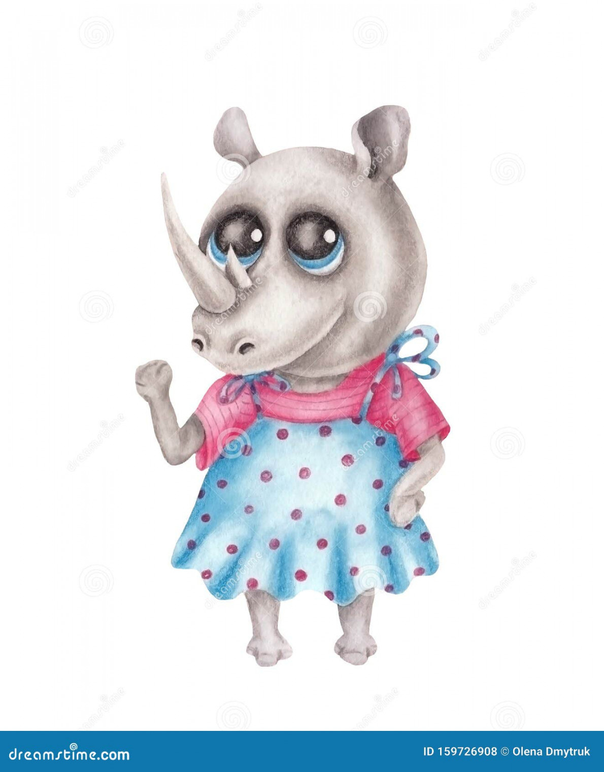 Couple rhino girl stock illustration