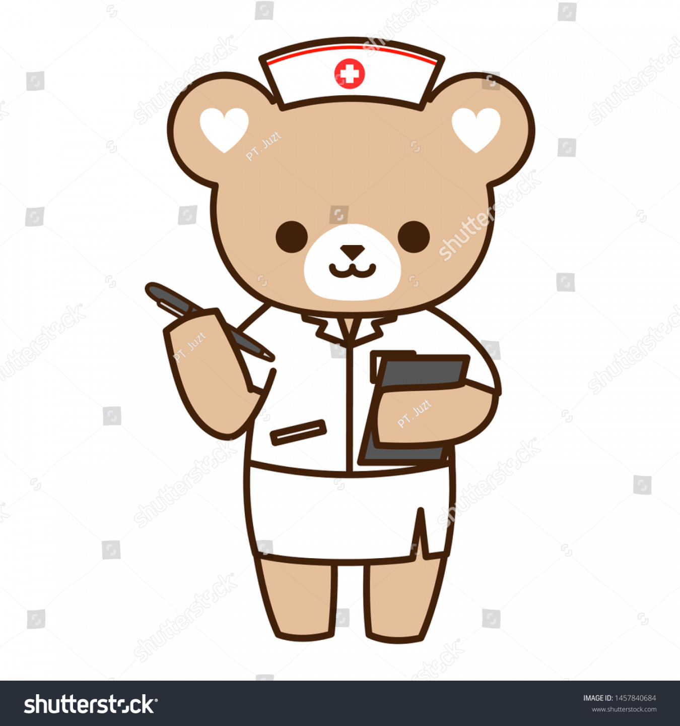 Cute Bear Nurse Costume Stock Vector (Royalty Free)