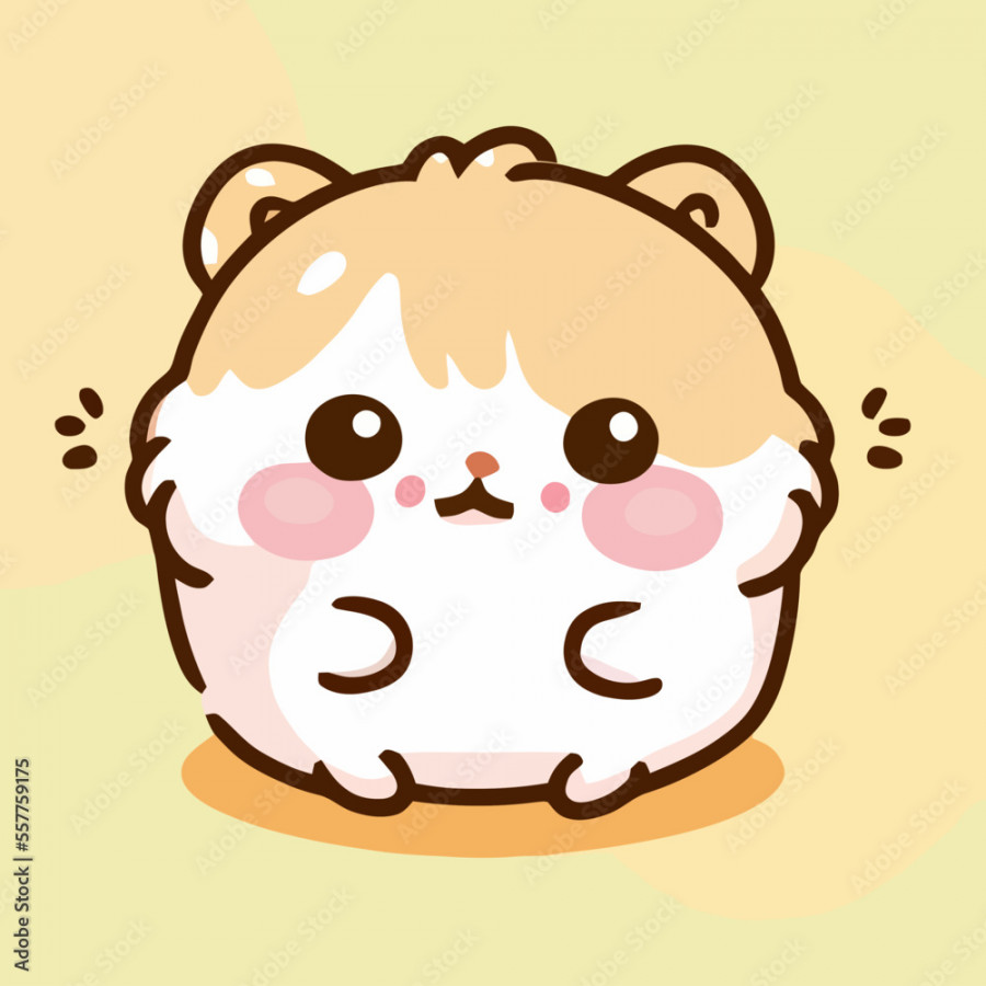 Cute Hamster illustration Hamster kawaii chibi vector drawing