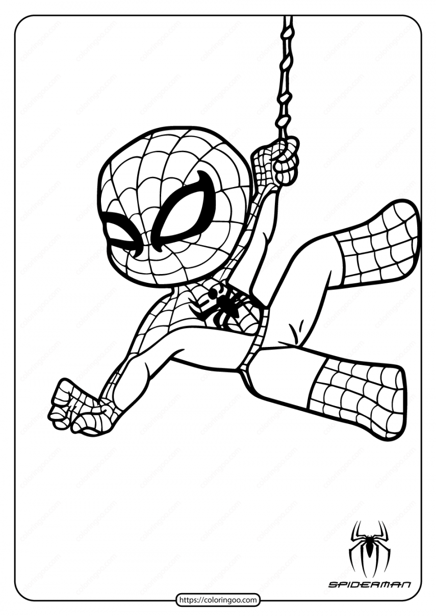 Cute Spiderman Coloring Pages for Kids  Avengers coloring pages