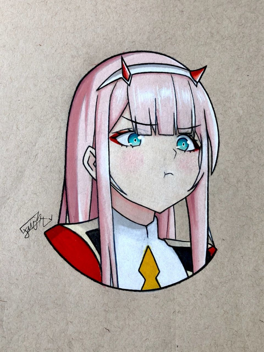 Darling in the Franxx -  : Zero Two Fanart  Anime character