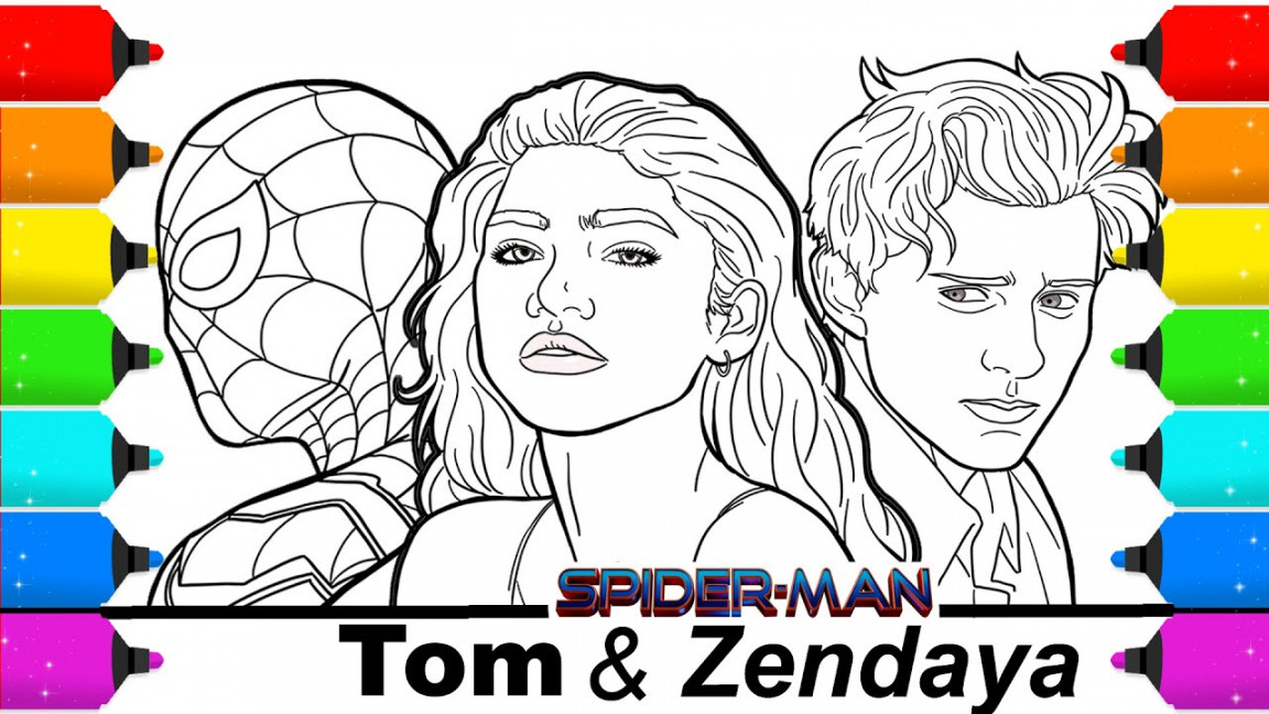 Digital Drawing Spider-Man Stars Tom Holland & Zendaya