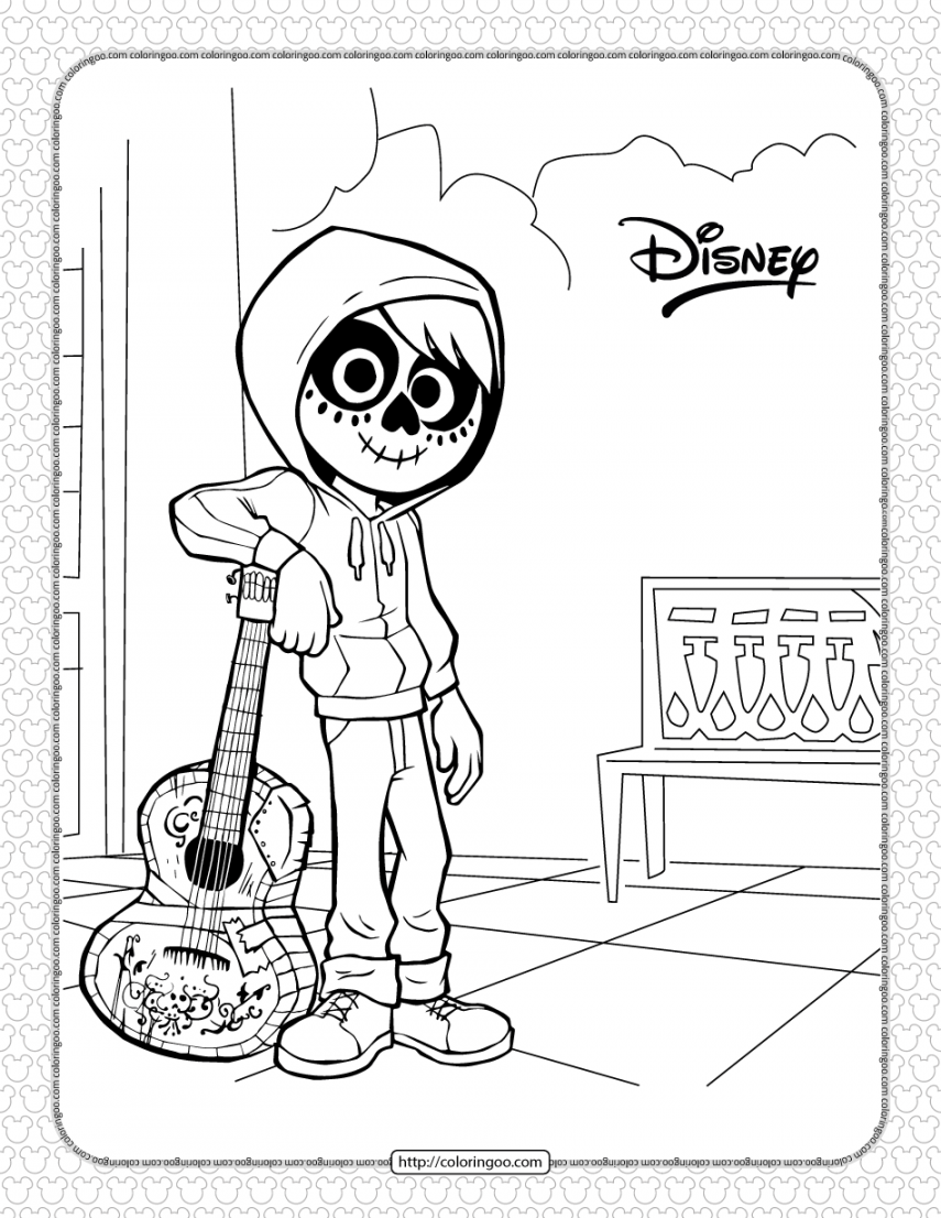 Disney Coco Pdf Coloring Pages  Disney coloring pages, Coloring