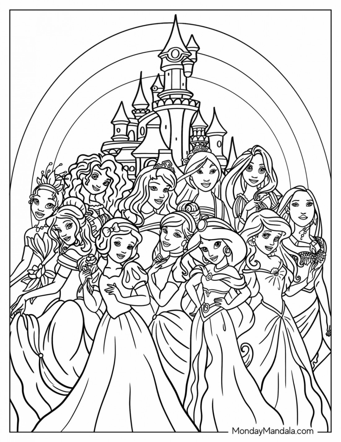 Disney Princess Coloring Pages (Free PDF Printables)