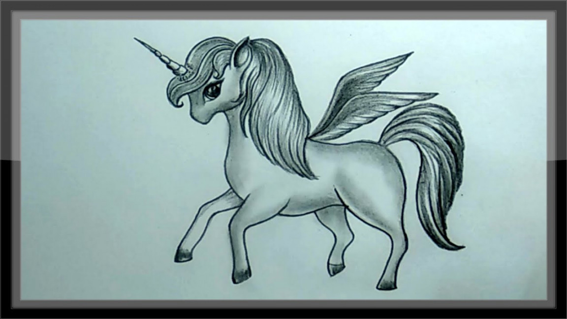 Drawing A Cute Unicorn In Pencils Easy Step By Step