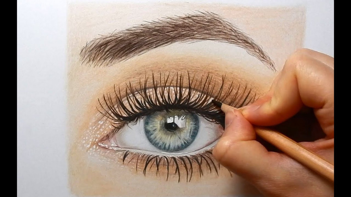 Drawing, Coloring an eye with colored pencils  Emmy Kalia