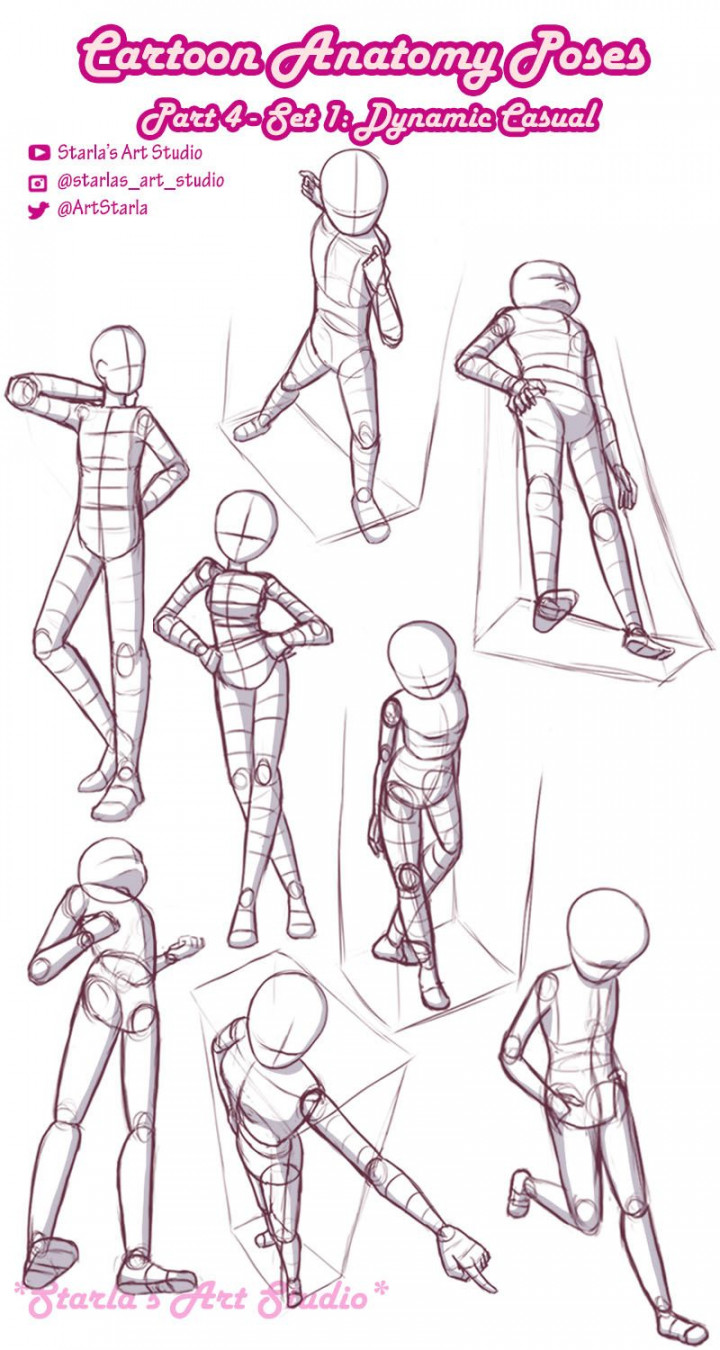 Drawing Dynamic Cartoon Standing Poses ~Starla