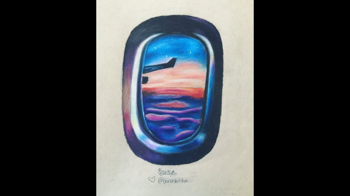 Drawing Realistic Plane Window - YouTube