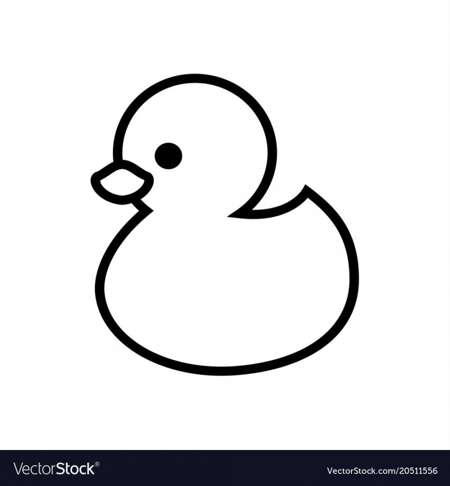 duck icon, ducky outline, animal sign and symbol for design vector