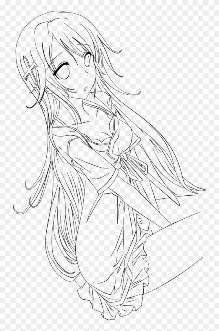 Find hd Cute Anime Girl Coloring Pages - Transparent Anime Line