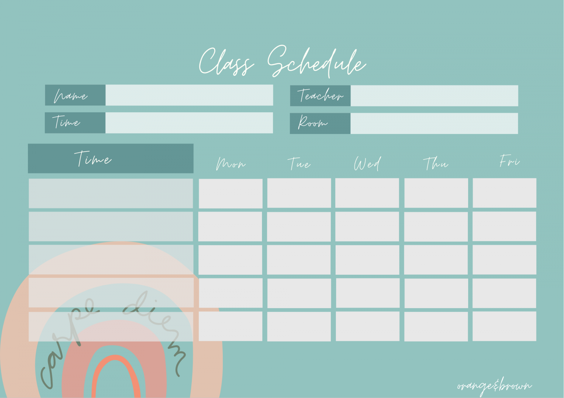 FREE!!!! Class Schedule Template for you