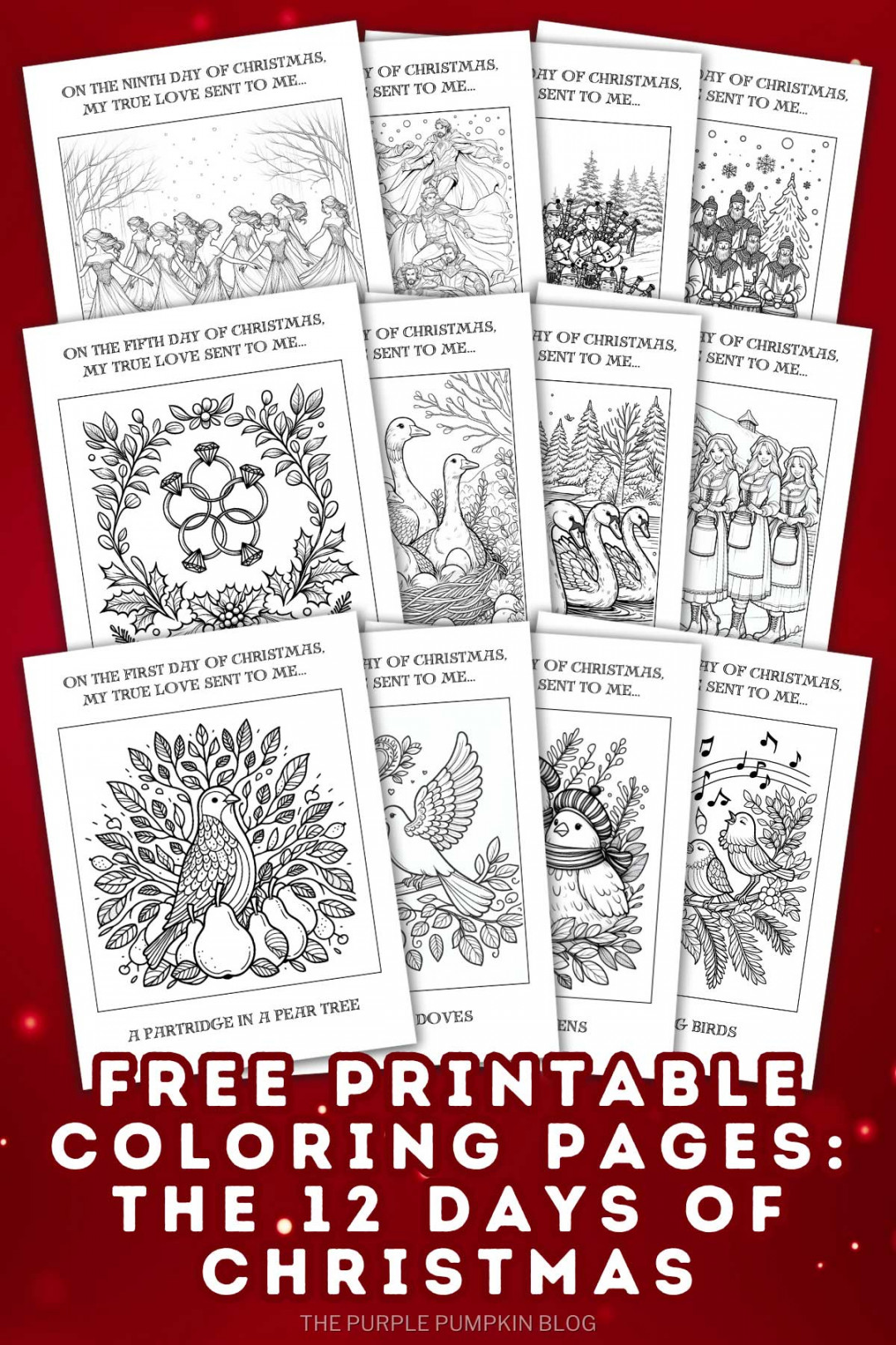 Free  Days of Christmas Coloring Pages Printable