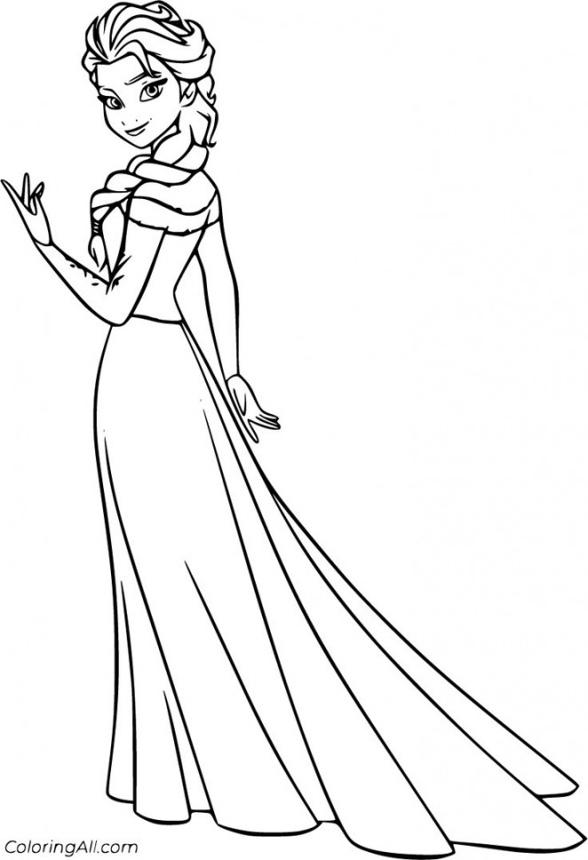 free printable Elsa coloring pages in vector format, easy to