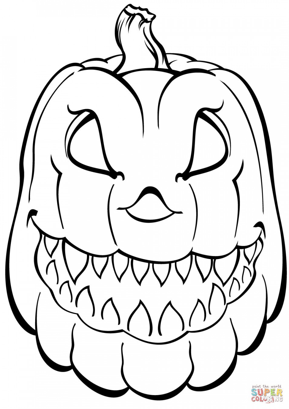 Free Printable Pumpkin Coloring Pages Scary Pumpkin Coloring Page