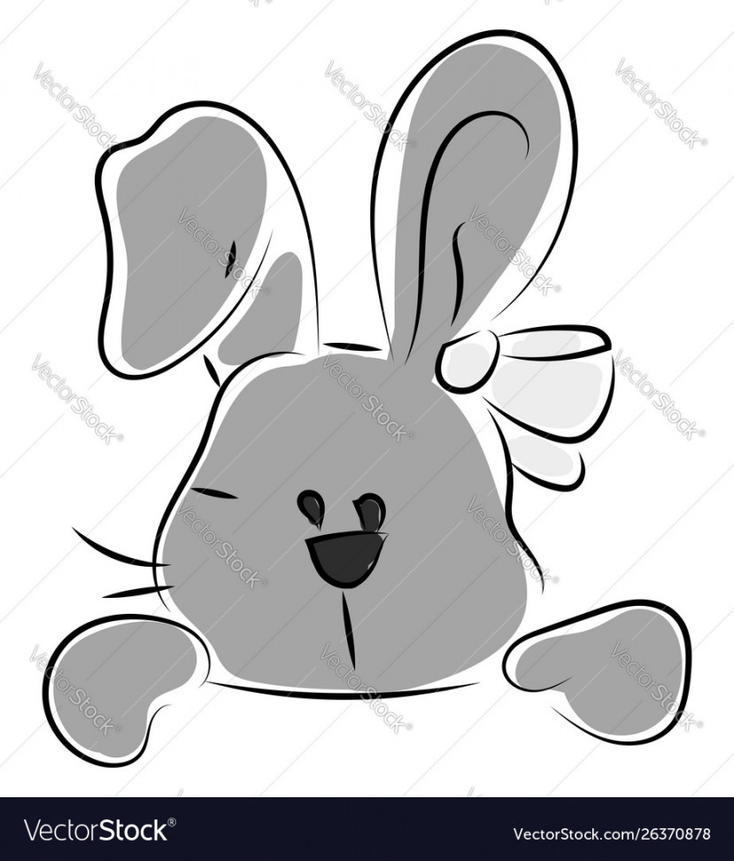 Funny bunny drawing on white background Royalty Free Vector