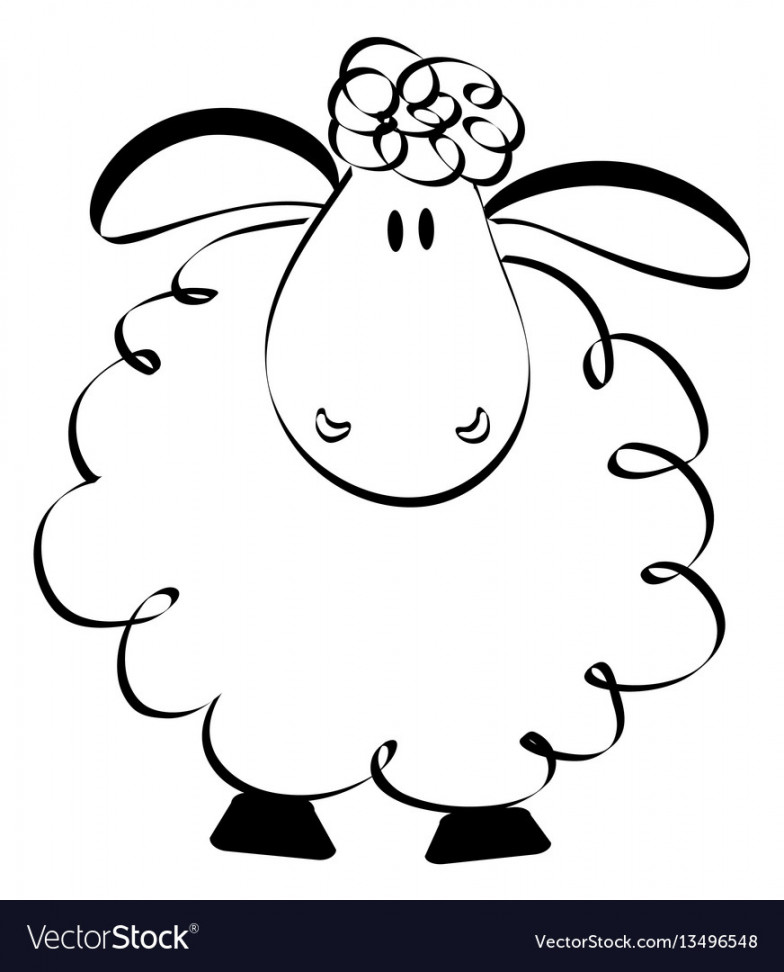 Funny sheep drawing Royalty Free Vector Image - VectorStock