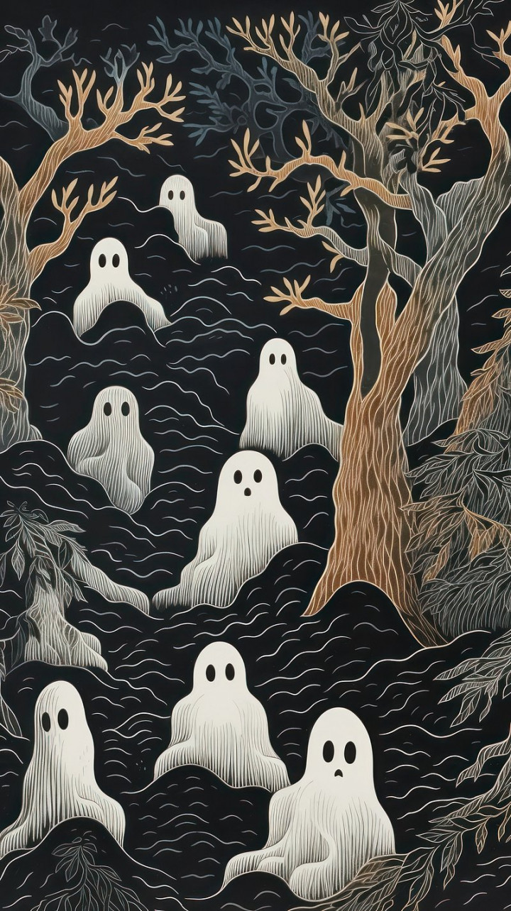 Ghost Drawing Illustration Images  Free Photos, PNG Stickers