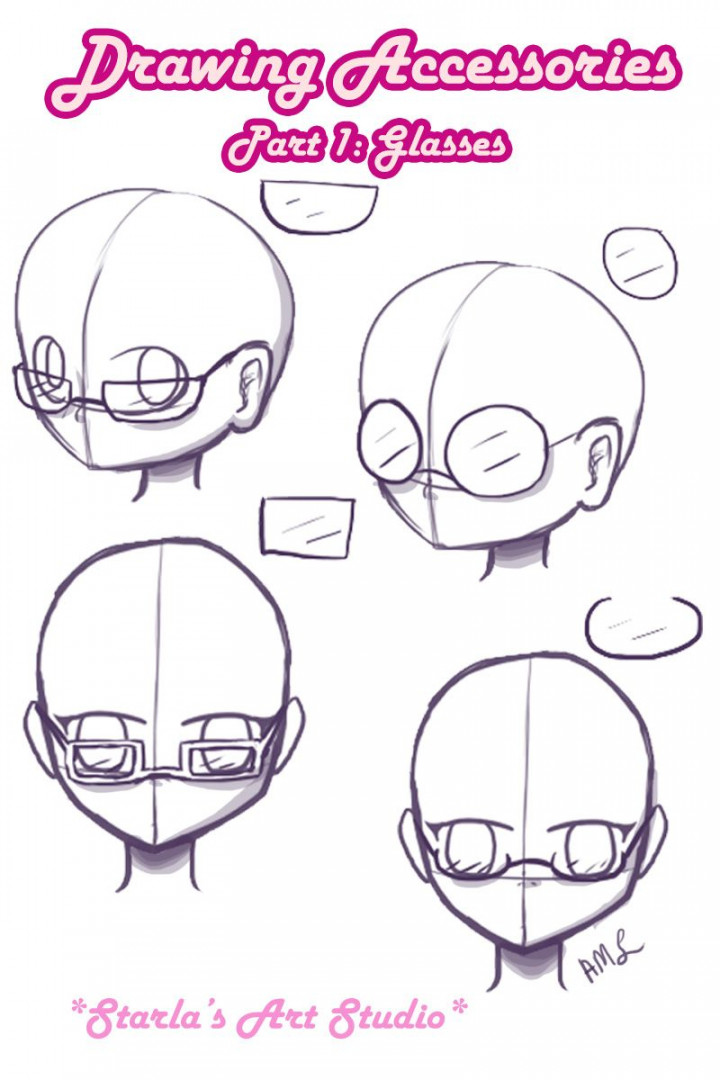 Glasses: Here is a reference tutorial on how to draw  types of