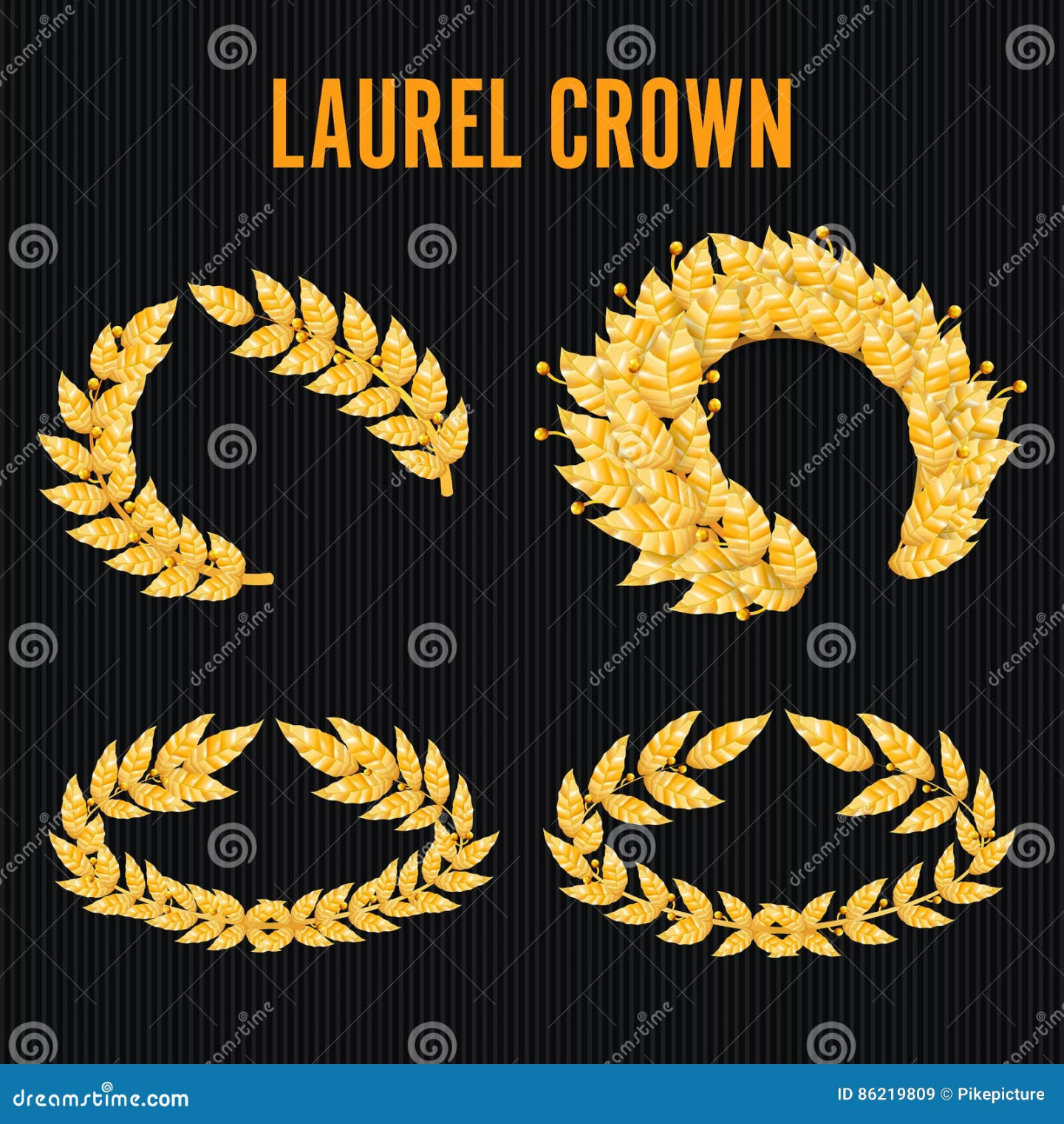 Golden Greek Leaf Crown Stock Illustrations –  Golden Greek