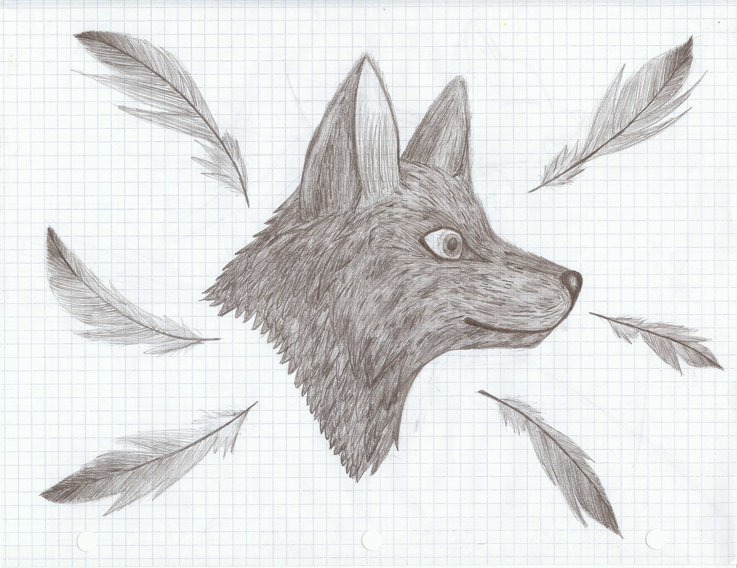 Graph Paper Wolf Draw by LSTheNinjaKitten on DeviantArt