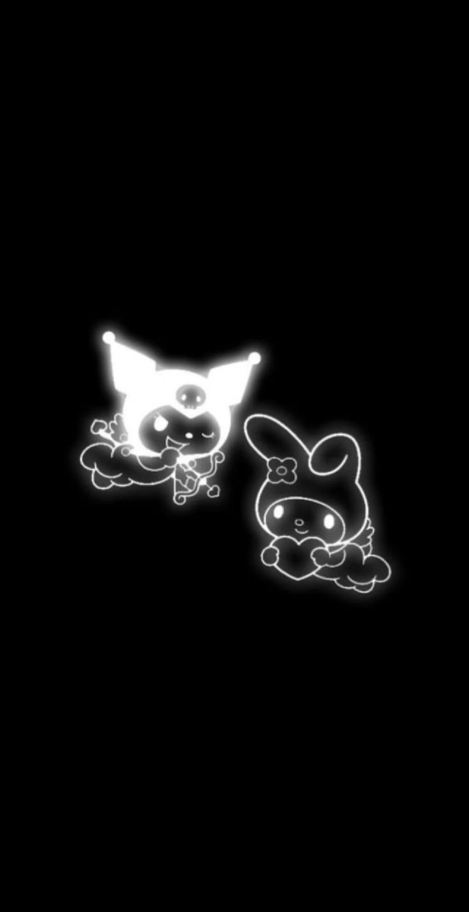 HD Kuromi black and white wallpaper  Обои hello kitty