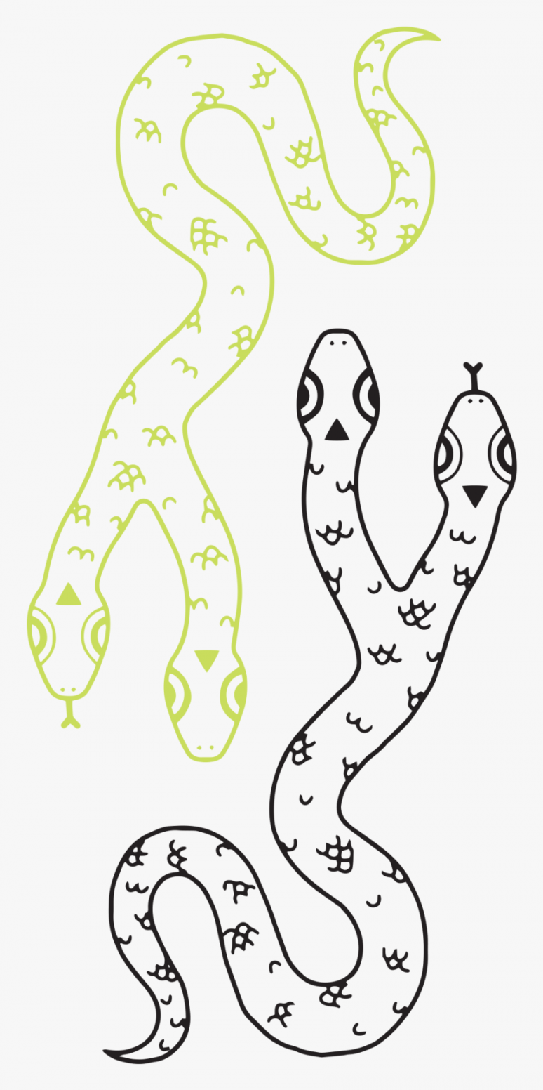 Headed Snake Drawing, HD Png Download , Transparent Png Image