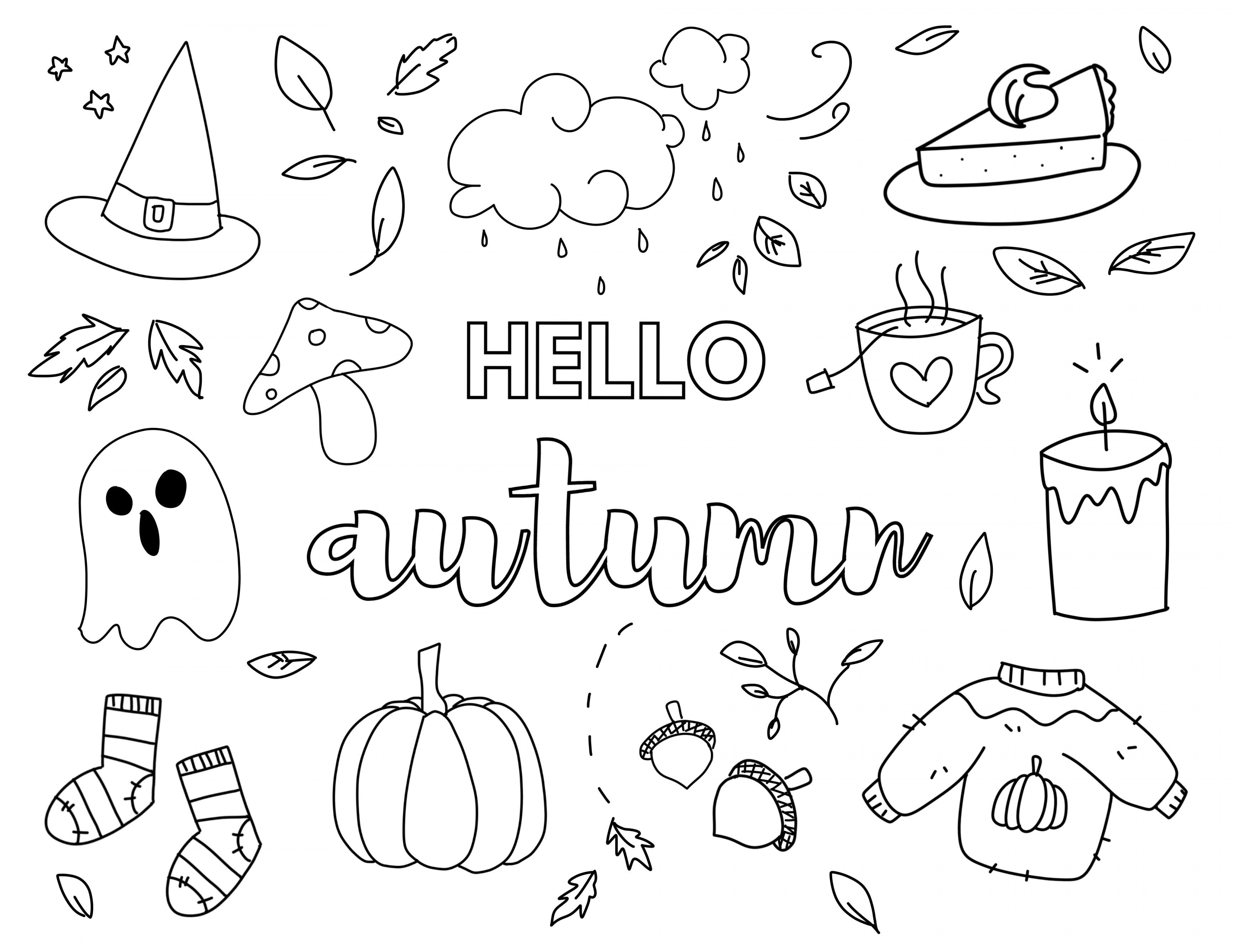 Hello Autumn Colouring Sheet  SCYAP