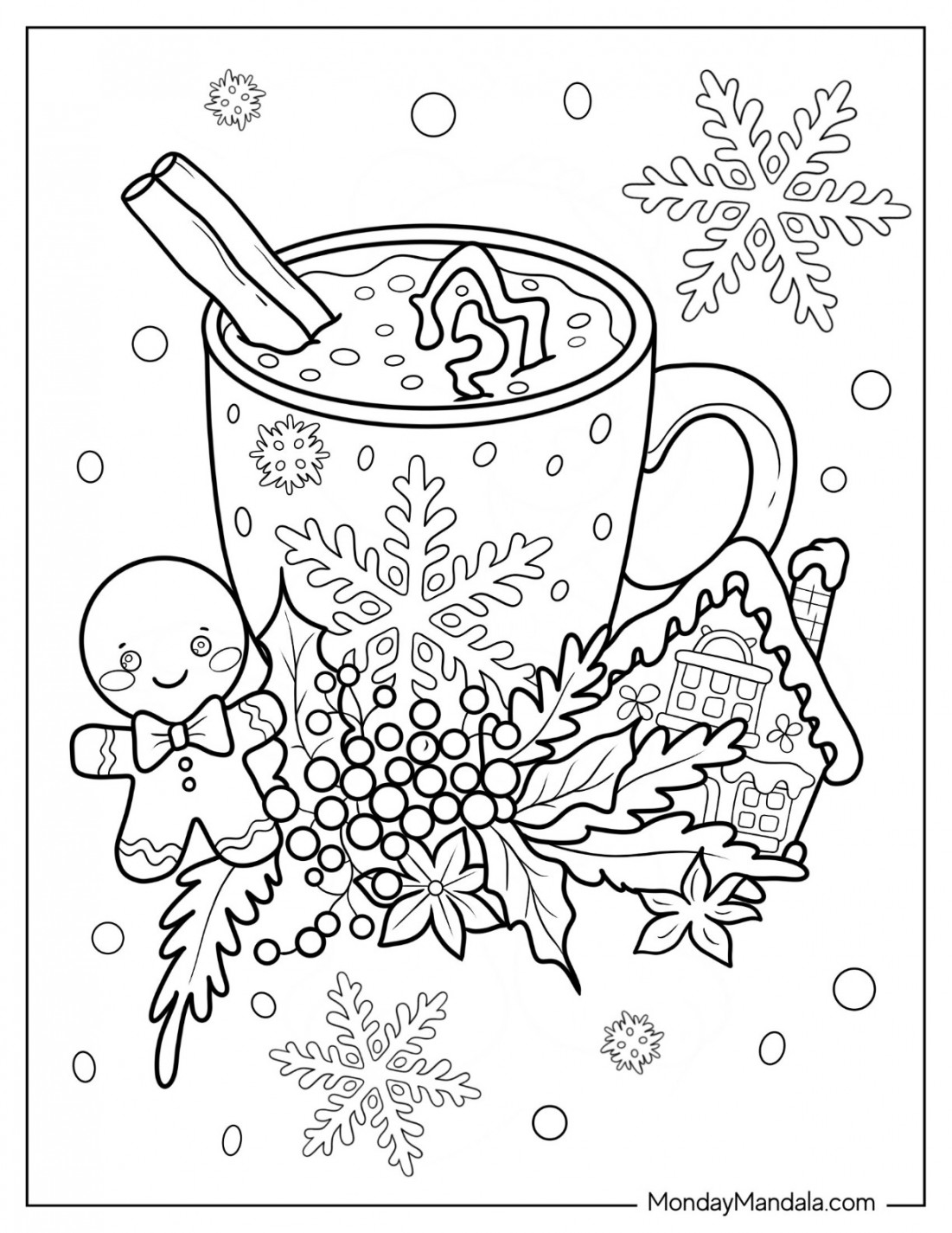 Hot Chocolate Coloring Pages (Free PDF Printables)