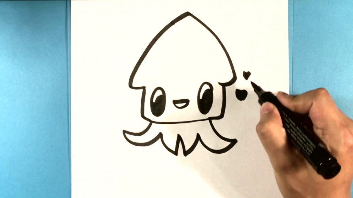 How to Draw a Cute Squid - How to Draw Easy Things