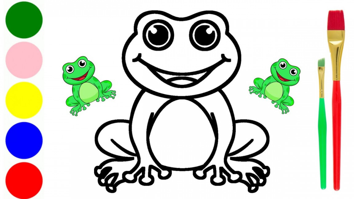 How to Draw a Frog 🐸 Frog Drawing and Coloring for kids