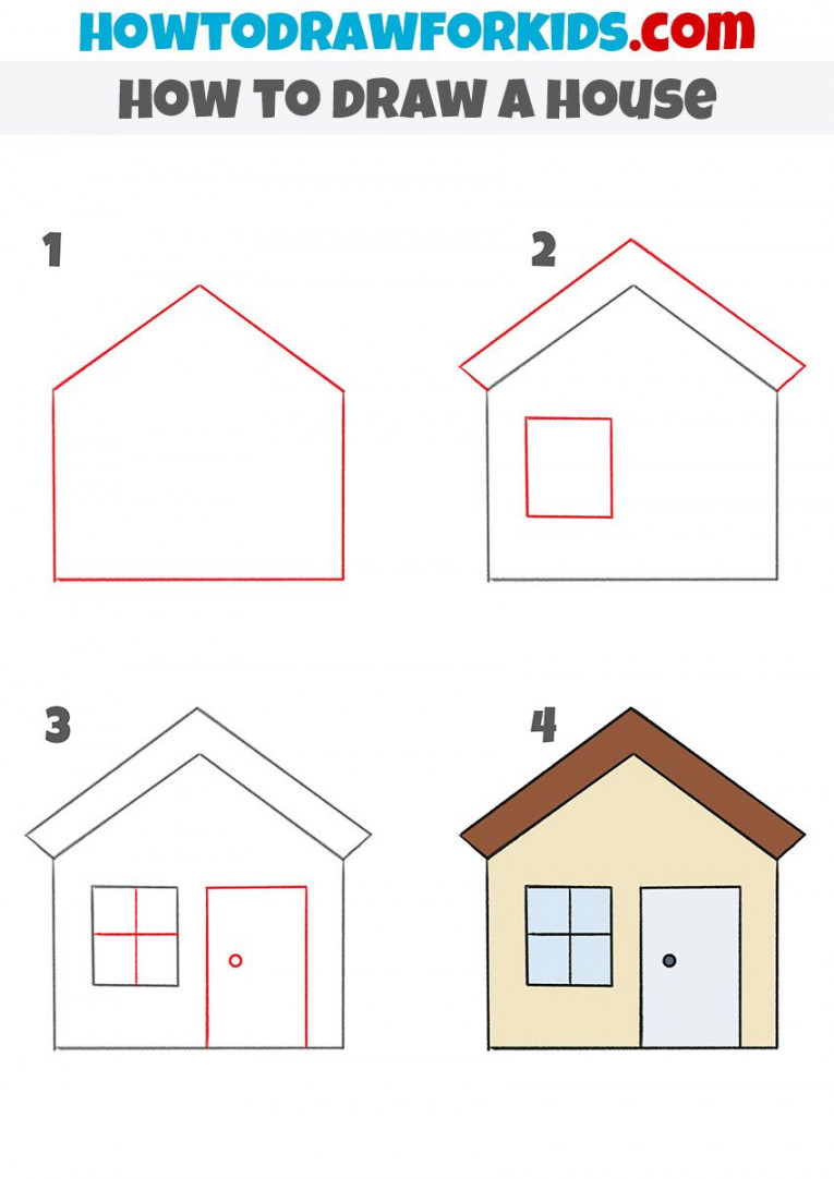 How to Draw a House  Easy doodles drawings, Drawing tutorial easy