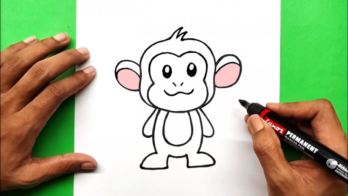 How to draw a monkey step-by-step tutorial  easy draw monkey for beginners