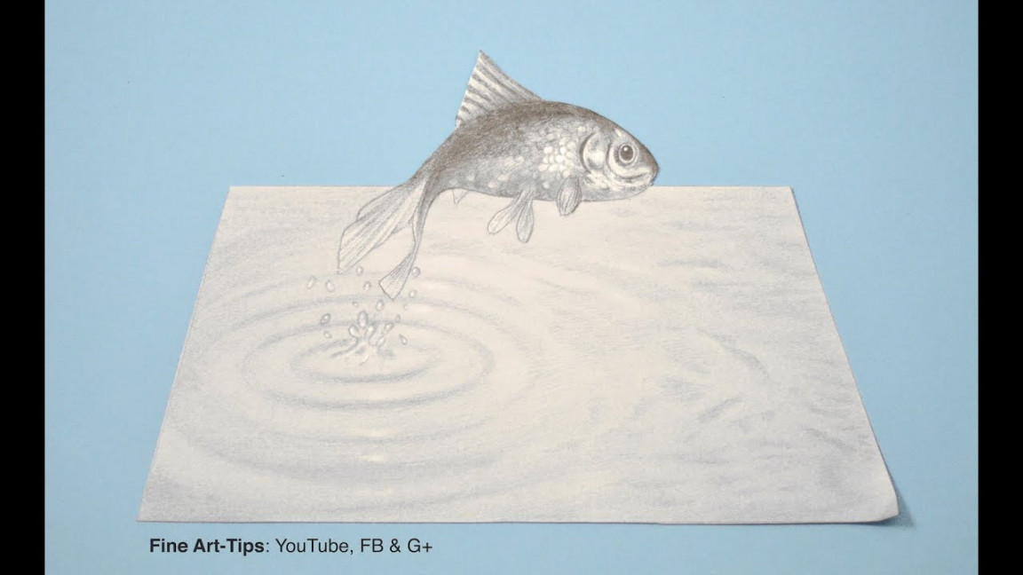 How to Draw a Simple & Easy D Effect - Jumping Fish