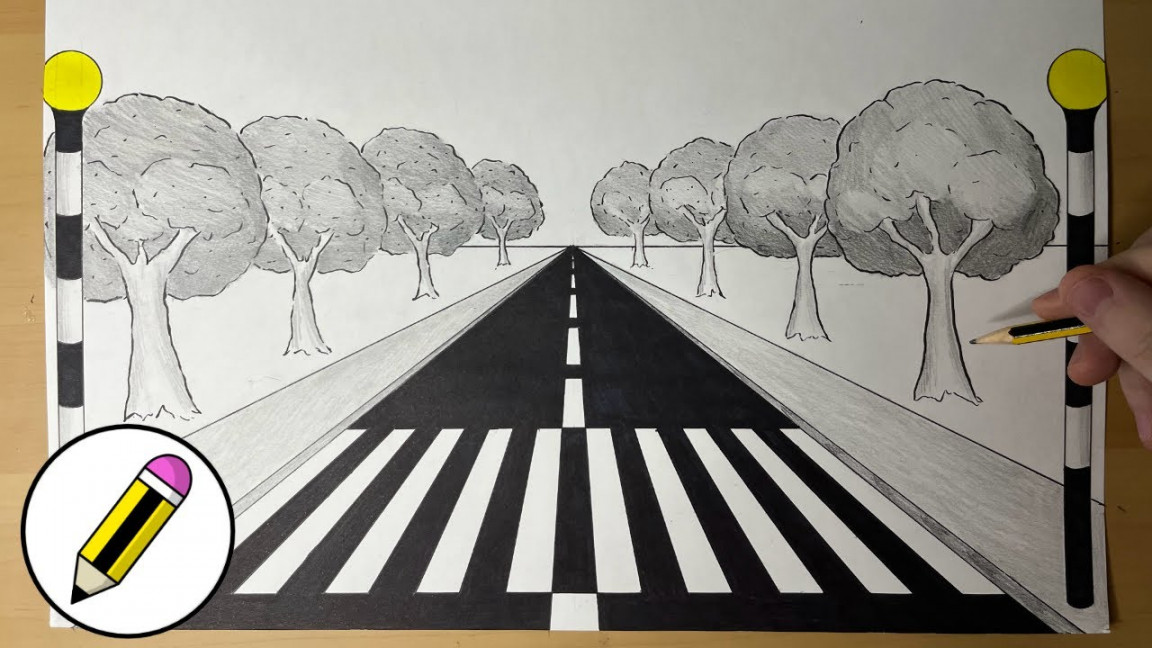 How To Draw a ZEBRA CROSSING in -POINT PERSPECTIVE Easy Street Road  Crossing  Cartoon Club