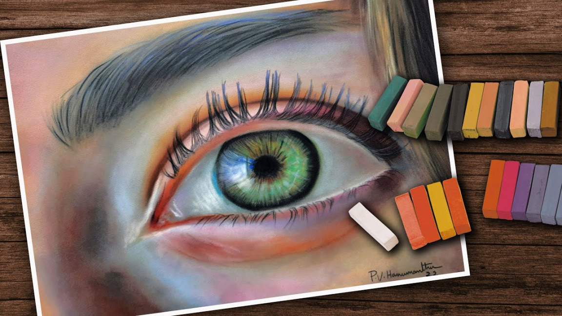 How to draw an eye with soft pastels  soft pastel eye drawing