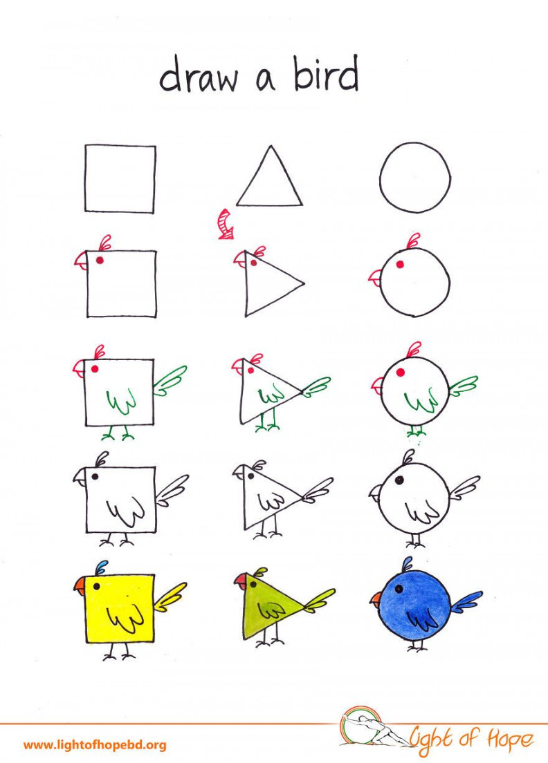 How To Draw Any Animal From A Square, A Triangle And A Circle