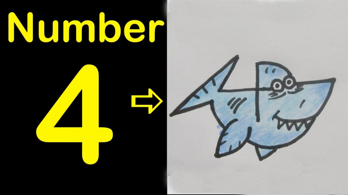 How to Draw Shark using Number   Easy Drawing for Kids using