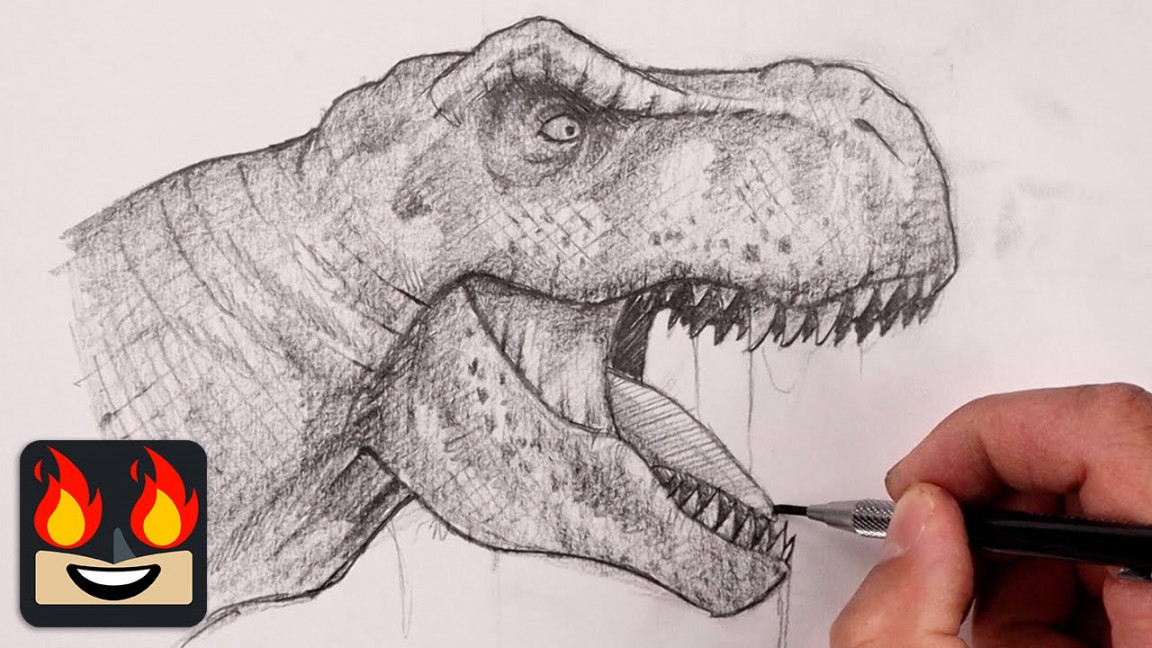 How To Draw T-Rex  Step By Step Sketch Tutorial