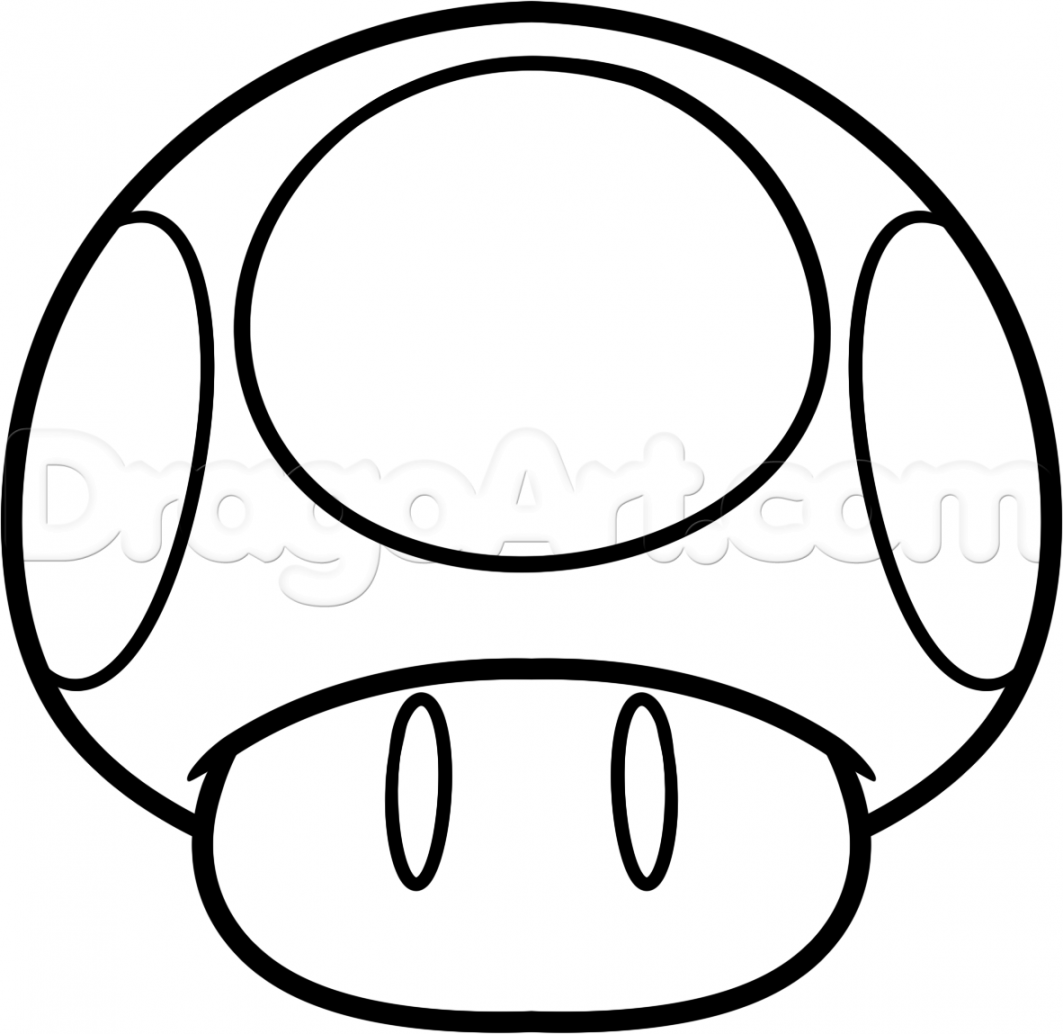 How to Draw the Mario Mushroom, Step by Step, Video Game