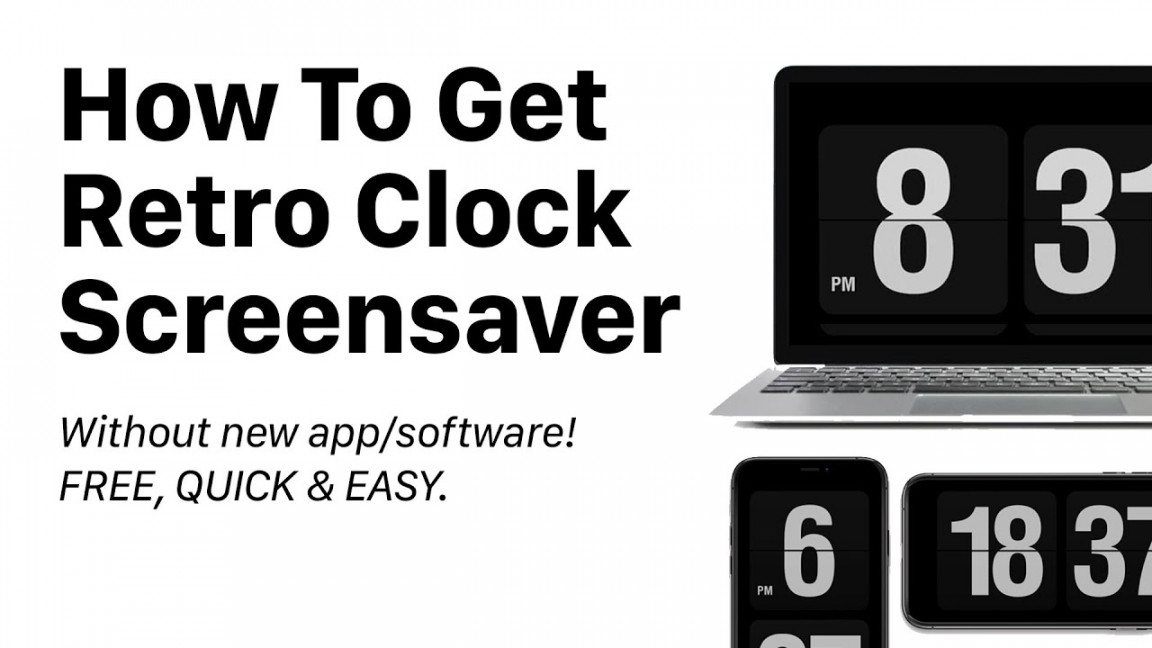 How To Get Retro Flip Clock Screensaver - Mac, Windows, iPad & iPhone -  Free & Easy, No Software!