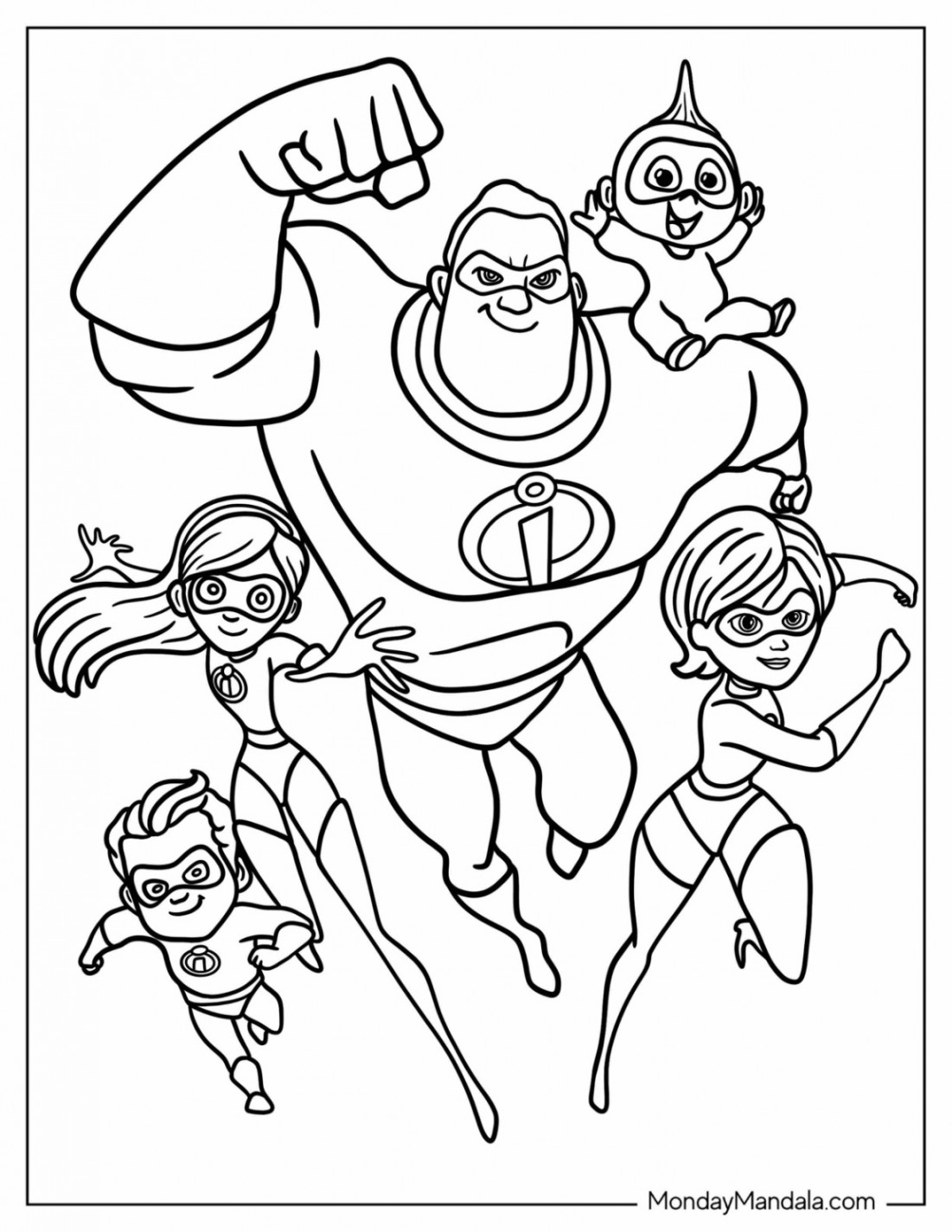 Incredibles Coloring Pages (Free PDF Printables)