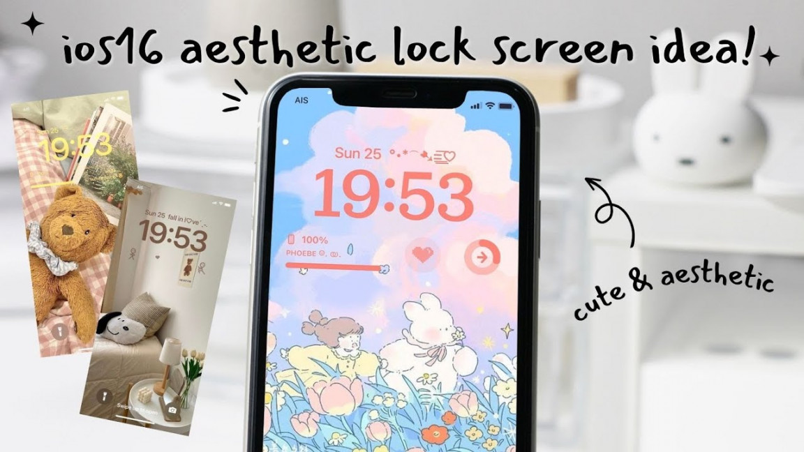 iOS cute & aesthetic lock screen idea!! 🌷✨