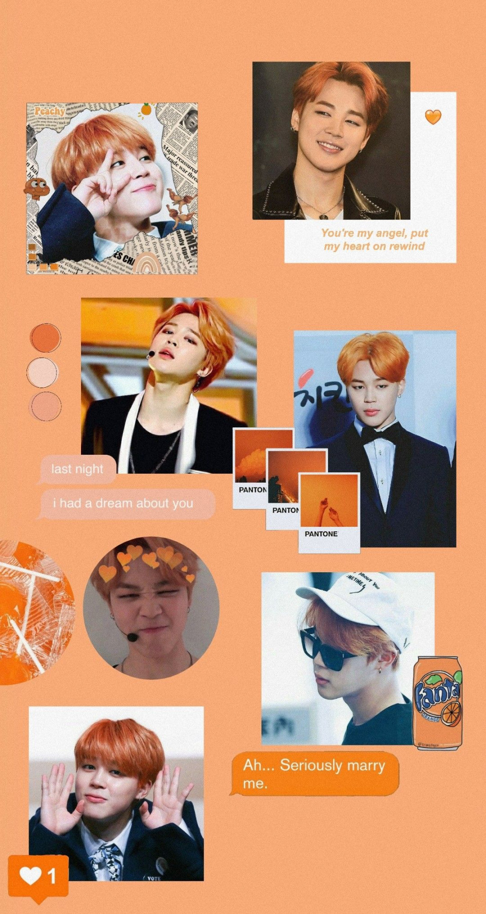 Jimin orange hair 🧡  Bts aesthetic pictures, Jimin, Park jimin